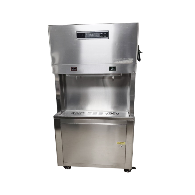 How can the heating and cooling efficiency of commercial water dispensers be optimized for different flow requirements in various locations?